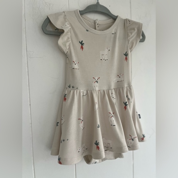 Kyte Baby Twirl Bodysuit Dress Bamboo Easter Goats Size 3-6 Months - Picture 4 of 14